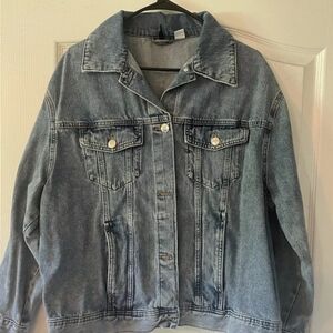 H&M Men's  Blue Relaxed Fit Denim Trucker TYPE  Jean Jacket Size Large